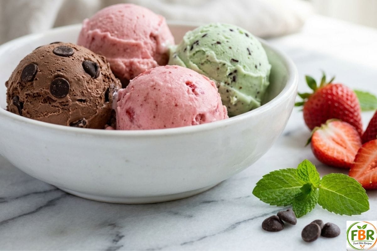 sugar-free ice cream no sugar added flavors in a bowl