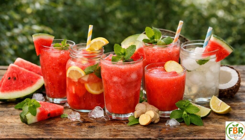 5 easy watermelon juice recipes for summer hydration made with fresh watermelon, mint, and lemon”