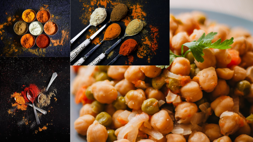 Raw dried chickpeas used as the main ingredient for chana masala recipe”