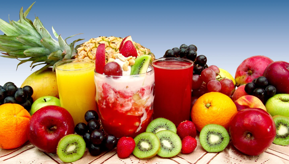 Different variations of natural skin brightening juice made at home
