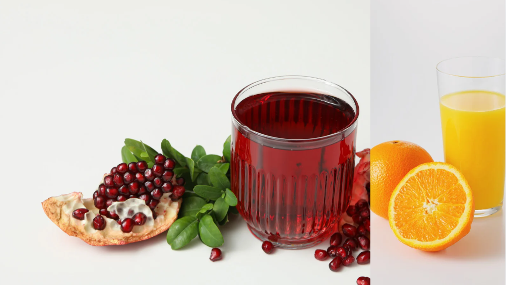 Fresh fruits used for natural skin brightening juice at home
