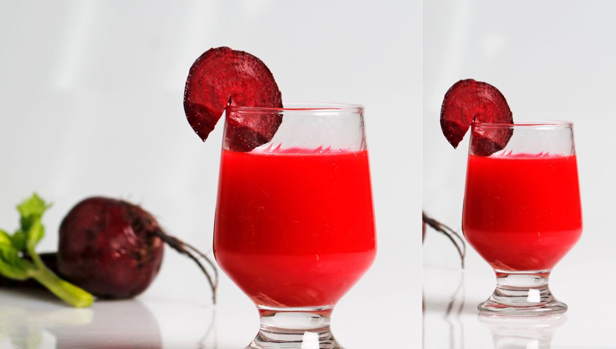 Natural skin brightening juice at home for glowing skin made with fresh beetroot