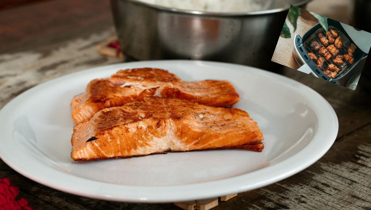 Healthy air fryer salmon bites using fresh Scottish salmon fillet