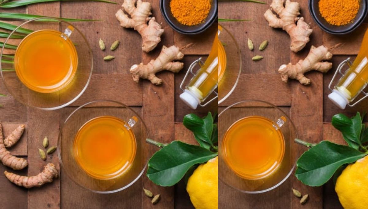 Anti inflammatory juice recipe at home with ginger turmeric and lemon