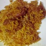 Chicken biryani recipe with basmati rice and tender chicken served in a bowl