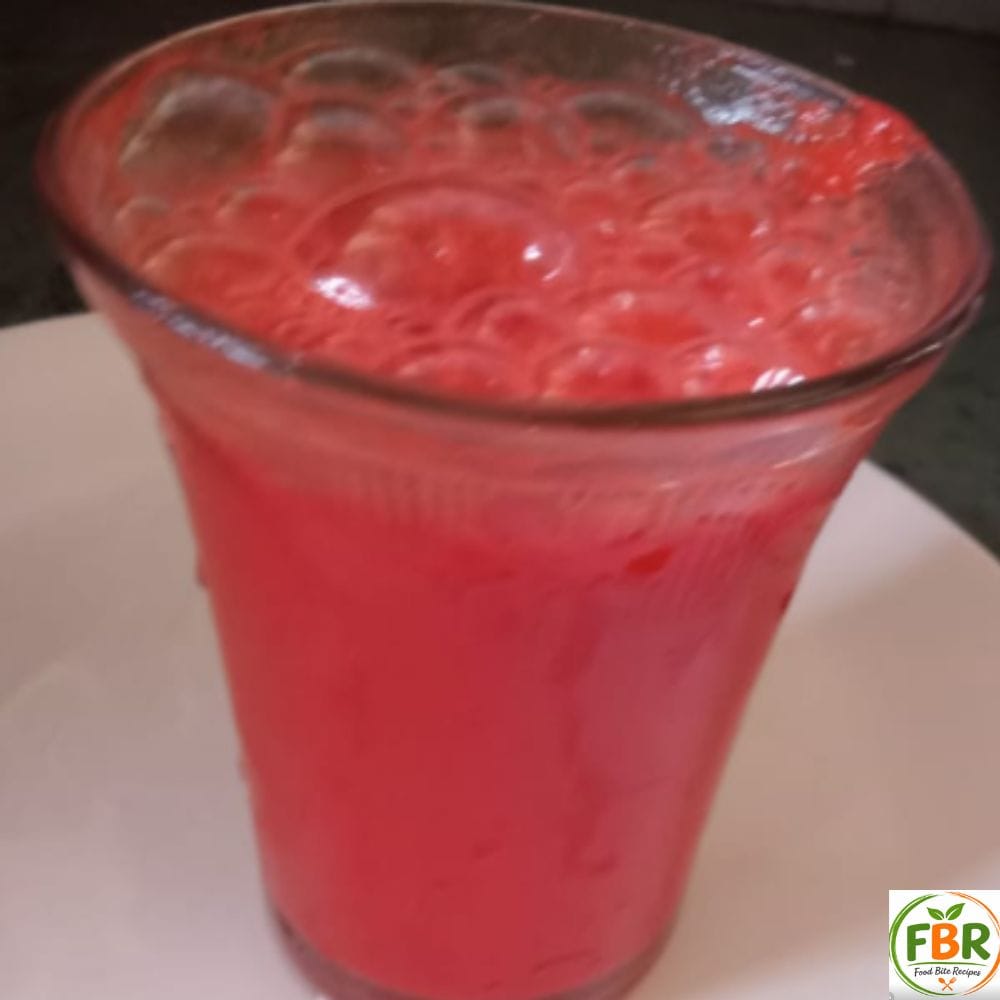 Fresh homemade watermelon juice in a glass