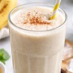 Easy banana milk recipe made with ripe bananas, milk, and honey – healthy and refreshing drink